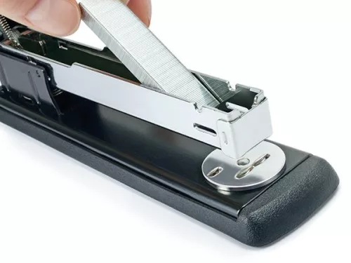Tűzőgép, 24/6, 26/6, 20 lap, RAPESCO "Eco GRS Recycled Half-Strip", fekete