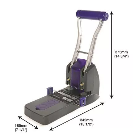 Lyukasztó, nagyteljesítményű, kétlyukú, 150 lap, könnyített lyukasztás, RAPESCO "ECO P2200", szürke