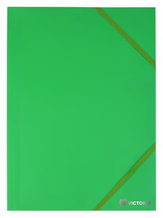 Gumis mappa, 15 mm, PP, A4, VICTORIA OFFICE, zöld