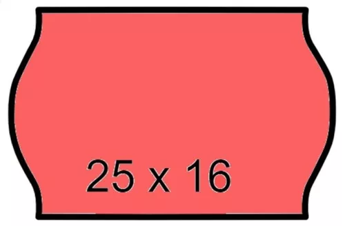 Árazószalag, 25x16 mm, piros