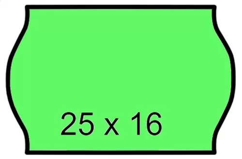 Árazószalag, 25x16 mm, zöld