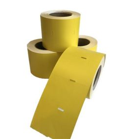Polccímke, thermo, 38×55 mm, nem öntapadó, 600 db/tekercs, sárga   Polccímke, thermo, 38×55 mm, nem öntapadó, 600 db/tekercs, sárga