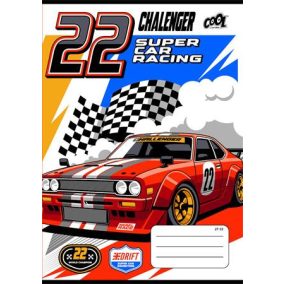   Füzet, tűzött, A5, kockás, 32 lap, COOL BY VICTORIA "Race cars", "27-32"