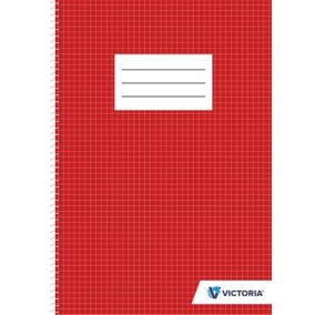Spirálfüzet, A4, kockás, 70 lap, VICTORIA PAPER