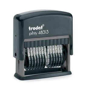 Számbélyegző, TRODAT, "Printy 48313", fekete ház, fekete párnával   Számbélyegző, TRODAT, "Printy 48313", fekete ház, fekete párnával