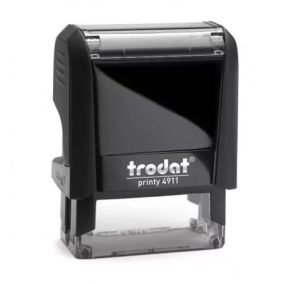 Bélyegző, TRODAT "Printy 4911", fekete ház, fekete párnával   Bélyegző, TRODAT "Printy 4911", fekete ház, fekete párnával