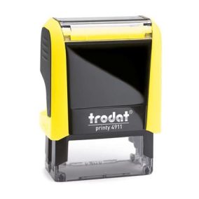   Bélyegző, TRODAT "Printy 4911", neon citromsárga ház, fekete párnával