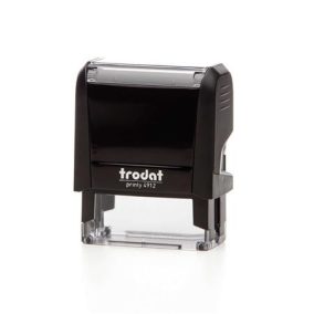Bélyegző, TRODAT "Printy 4912", fekete ház, fekete párnával   Bélyegző, TRODAT "Printy 4912", fekete ház, fekete párnával
