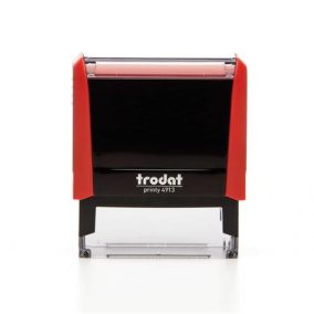 Bélyegző, TRODAT "Printy 4913", piros ház, fekete párnával   Bélyegző, TRODAT "Printy 4913", piros ház, fekete párnával