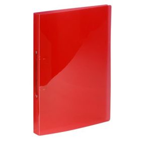   Gyűrűs könyv, 2 gyűrű, 20 mm, A4, PP, VIQUEL "Propyglass", piros