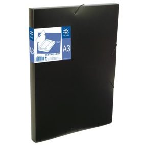   Gumis mappa, 30 mm, PP, A3, VIQUEL "Essentiel", fekete