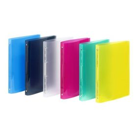   Gyűrűs könyv, 4 gyűrű, 25 mm, A4, PP, VIQUEL "Propyglass", vegyes szín