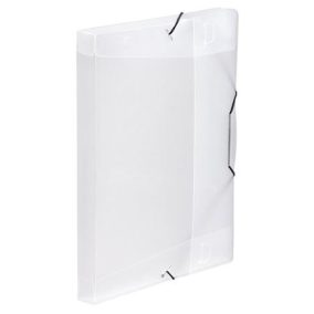   Gumis mappa, 30 mm, PP, A4, VIQUEL "Coolbox", áttetsző víztiszta