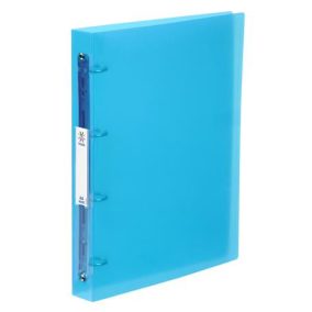   Gyűrűs könyv, 4 gyűrű, 40 mm, A4, maxi, PP, cserélhető címke, VIQUEL "Propyglass", kék