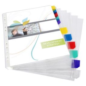   Genotherm, lefűzhető, jelölőfüles, A4, 90 mikron, víztiszta, 12 részes, VIQUEL