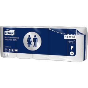 Toalettpapír, T4 rendszer, 3 rétegű, 12,5 cm átmérő, Advanced, TORK "Soft", fehér   Toalettpapír, T4 rendszer, 3 rétegű, 12,5 cm átmérő, Advanced, TORK "Soft", fehér