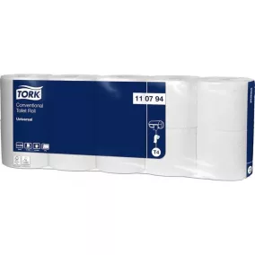  Toalettpapír, T4 rendszer, 2 rétegű, 12,5 cm átmérő, Universal, TORK, fehér