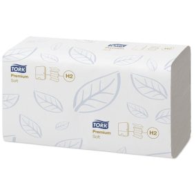 Kéztörlő, Interfold hajtás, 2 rétegű, 100 lap, H2 rendszer, Premium, TORK "Xpress Soft Multifold", fehér   Kéztörlő, Interfold hajtás, 2 rétegű, 100 lap, H2 rendszer, Premium, TORK "Xpress Soft Multifold", fehér