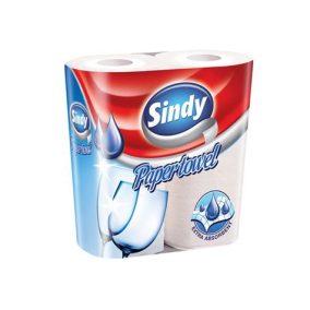   Háztartási papírtörlő, 2 rétegű, 2 tekercses, "Sindy"