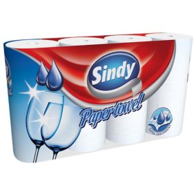 Háztartási papírtörlő, 2 rétegű, 4 tekercses, "Sindy"   Háztartási papírtörlő, 2 rétegű, 4 tekercses, "Sindy"