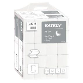 Kéztörlő, Z hajtogatott, 2 rétegű, 200 lap, KATRIN, hófehér   Kéztörlő, Z hajtogatott, 2 rétegű, 200 lap, KATRIN, hófehér