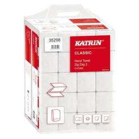 Kéztörlő, Z hajtogatott, 2 rétegű, 200 lap, KATRIN, fehér   Kéztörlő, Z hajtogatott, 2 rétegű, 200 lap, KATRIN, fehér