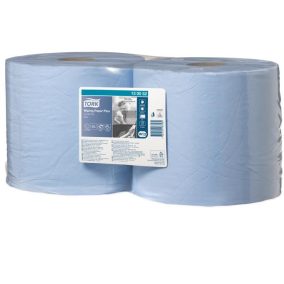   Törlőpapír, tekercses, 26 cm átmérő, W1/W2 rendszer, 2 rétegű, TORK "Plusz", kék