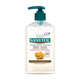 Antibakteriális folyékony szappan, 250 ml, SANYTOL "Tápláló", mandulatej   Antibakteriális folyékony szappan, 250 ml, SANYTOL "Tápláló", mandulatej
