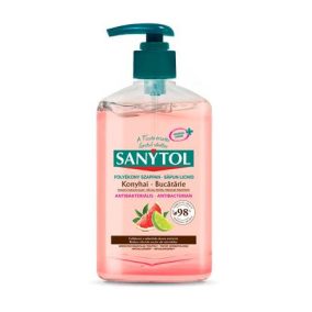 Antibakteriális folyékony szappan, 250 ml, SANYTOL "Konyhai"   Antibakteriális folyékony szappan, 250 ml, SANYTOL "Konyhai"