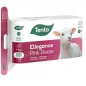   Toalettpapír, 3 rétegű, kistekercses, 16 tekercs, TENTO "Ellegance Pink Decor", fehér