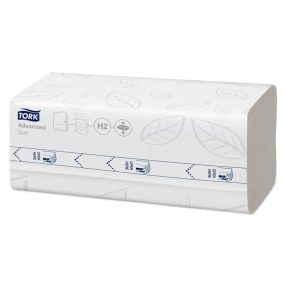   Kéztörlő, tömörített, Interfold, 2 réteg, 200 lap, H2 rendszer, Advanced, TORK "Xpress Soft Multifold", fehér