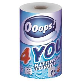 Háztartási papírtörlő, 2 rétegű, 200 lap, tekercses, OOOPS "4You"   Háztartási papírtörlő, 2 rétegű, 200 lap, tekercses, OOOPS "4You"