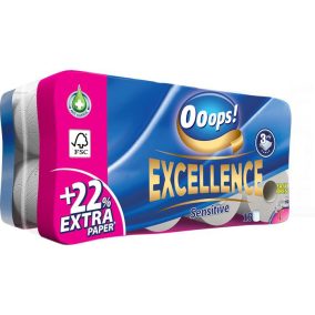   Toalettpapír, 3 rétegű, kistekercses, 16 tekercs, OOOPS "Excellence"