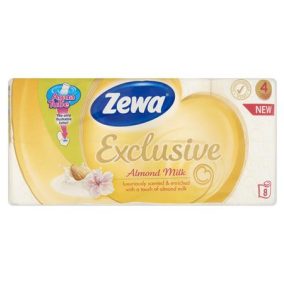   Toalettpapír, 4 rétegű, kistekercses, 8 tekercs, ZEWA "Exclusive", almond blossom