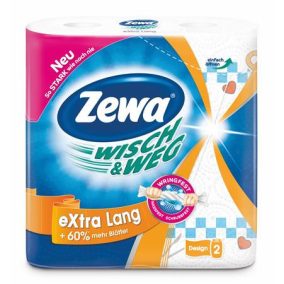 Háztartási papírtörlő, 2 rétegű, 2 tekercses, ZEWA "Wisch&Weg extra lang"   Háztartási papírtörlő, 2 rétegű, 2 tekercses, ZEWA "Wisch&Weg extra lang"