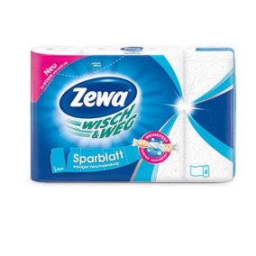 Háztartási papírtörlő, 2 rétegű, 4 tekercses, ZEWA "Wisch&Weg sparblatt"   Háztartási papírtörlő, 2 rétegű, 4 tekercses, ZEWA "Wisch&Weg sparblatt"