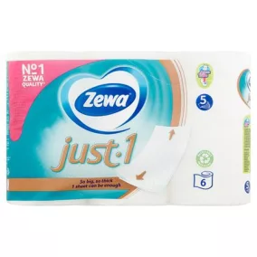   Toalettpapír, 5 rétegű, kistekercses, 6 tekercs, ZEWA "Just1"
