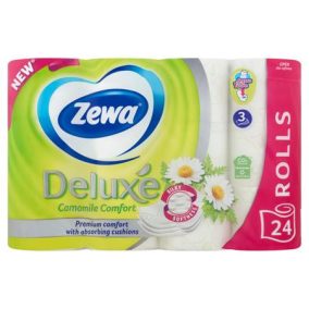 Toalettpapír, 3 rétegű, kistekercses, 24 tekercs, ZEWA "Deluxe", kamilla   Toalettpapír, 3 rétegű, kistekercses, 24 tekercs, ZEWA "Deluxe", kamilla