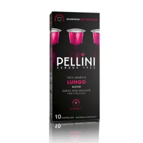   Kávékapszula, Nespresso® kompatibilis, 10 db, PELLINI, "Lungo"