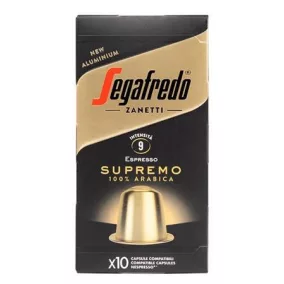   Kávékapszula, Nespresso® kompatibilis, 10 db, SEGAFREDO "Supremo"