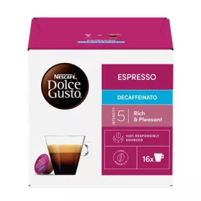   Kávékapszula, 16x6 g, NESCAFÉ DOLCE GUSTO "Espresso", koffeinmentes