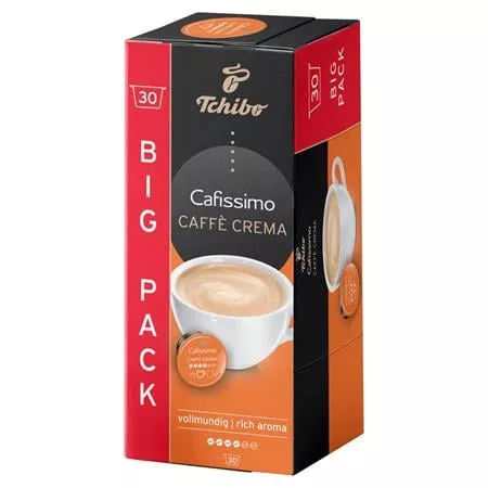 Kávékapszula, 30 db, TCHIBO "Cafissimo Caffé Crema Rich"