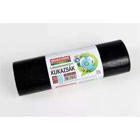   Nagykukazsák, újrahasznosított, 200 l, 10 db, 100x120 cm, 30 µ, MAZZINI, fekete