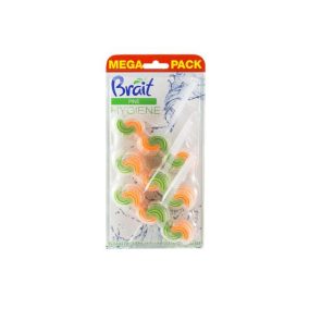 WC tisztító blokk, 2 fázisú, 3x45 g, "Brait Hygiene and fresh", fenyő   WC tisztító blokk, 2 fázisú, 3x45 g, "Brait Hygiene and fresh", fenyő