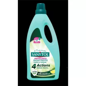   Felület tisztító-és fertőtlenítőszer, 1 l, SANYTOL "4 Actions", lime