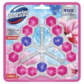 WC frissítő blokk, 3 db-os, DOMESTOS "Power 5", magnólia   WC frissítő blokk, 3 db-os, DOMESTOS "Power 5", magnólia