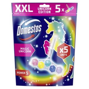 WC frissítő blokk, 5 db-os, DOMESTOS "Power 5", unikornis   WC frissítő blokk, 5 db-os, DOMESTOS "Power 5", unikornis
