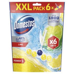 WC frissítő blokk, 6 db-os, DOMESTOS "Power 5", lime   WC frissítő blokk, 6 db-os, DOMESTOS "Power 5", lime