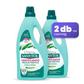 Felület tisztító- és fertőtlenítőszer, duopack, 2x1 l, SANYTOL, eukaliptusz   Felület tisztító- és fertőtlenítőszer, duopack, 2x1 l, SANYTOL, eukaliptusz