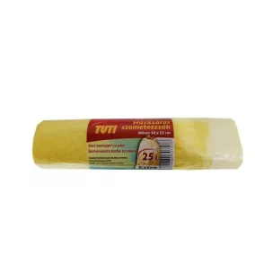   Szemeteszsák, zárószalagos, 25 l, 20 db, 50x55 cm, 14 µ, TUTI, sárga